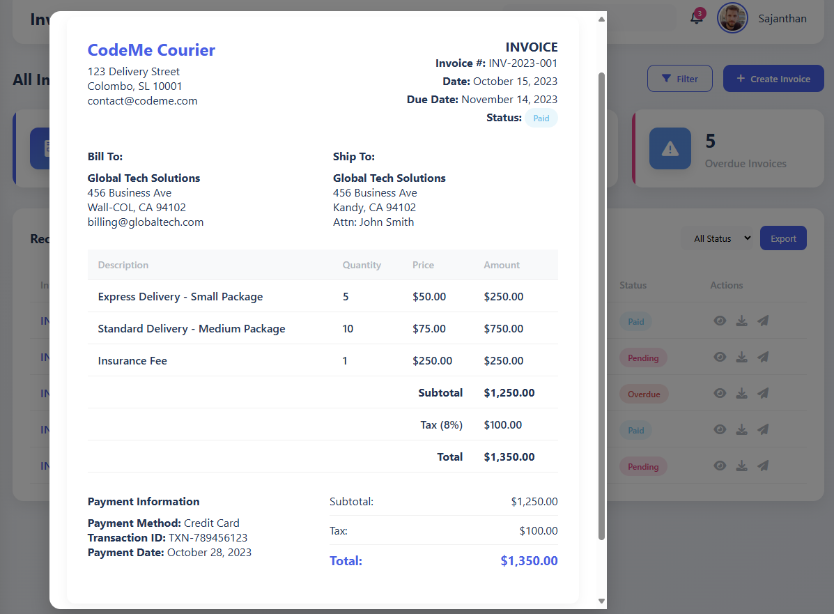 Invoice Management